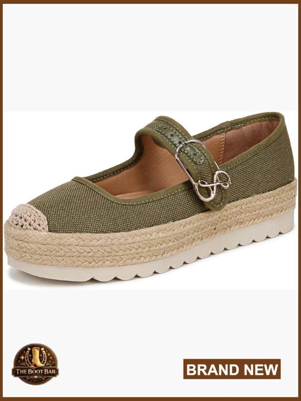Espadrille Mary Jane Flat with Platform Slip-On Design Low Top Round Toe